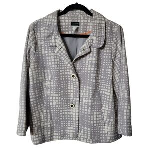 J. Crew Gray Patterned Women's Jacket Size 14